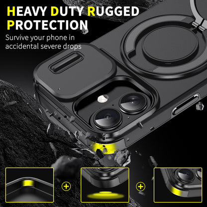 For iPhone 18 Sliding Camshield Ring Holder Phone Case - Black - EDA008462107A