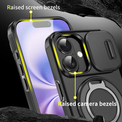 For iPhone 18 Sliding Camshield Ring Holder Phone Case - Black - EDA008462107A