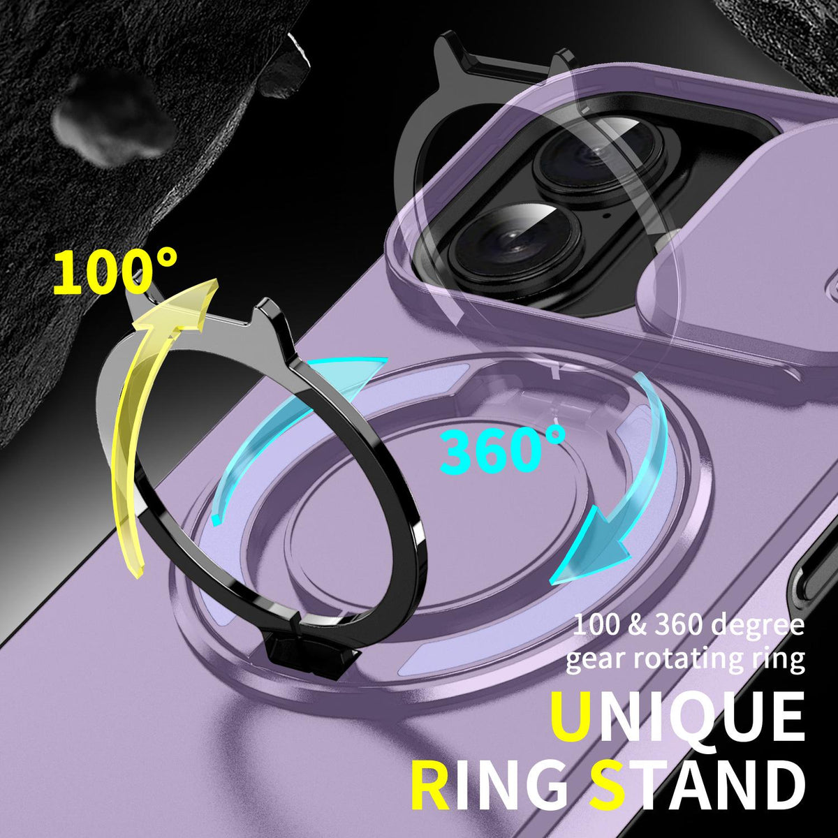 For iPhone 18 Sliding Camshield Ring Holder Phone Case - Purple - EDA008462107B