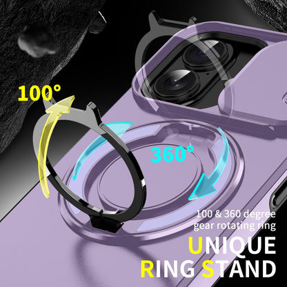 For iPhone 18 Sliding Camshield Ring Holder Phone Case - Purple - EDA008462107B