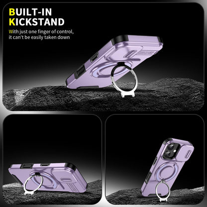 For iPhone 18 Sliding Camshield Ring Holder Phone Case - Purple - EDA008462107B