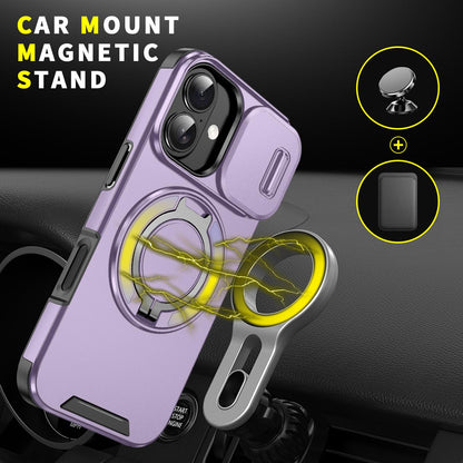 For iPhone 18 Sliding Camshield Ring Holder Phone Case - Purple - EDA008462107B