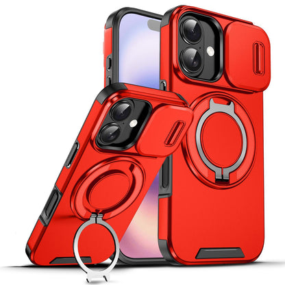 For iPhone 18 Sliding Camshield Ring Holder Phone Case - Red - EDA008462107C