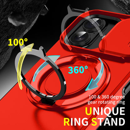 For iPhone 18 Sliding Camshield Ring Holder Phone Case - Red - EDA008462107C