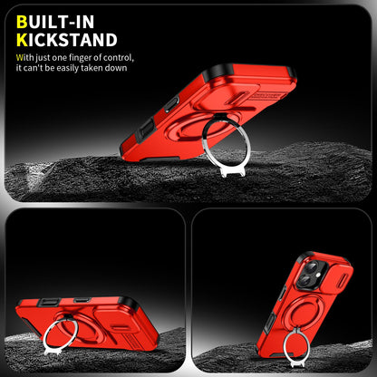 For iPhone 18 Sliding Camshield Ring Holder Phone Case - Red - EDA008462107C