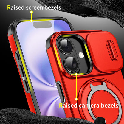 For iPhone 18 Sliding Camshield Ring Holder Phone Case - Red - EDA008462107C