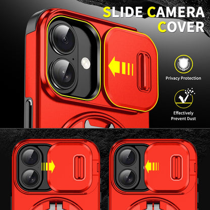 For iPhone 18 Sliding Camshield Ring Holder Phone Case - Red - EDA008462107C