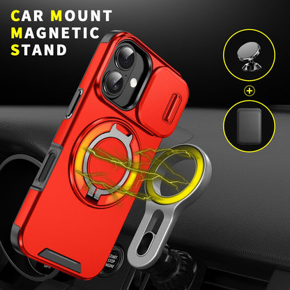 For iPhone 18 Sliding Camshield Ring Holder Phone Case - Red - EDA008462107C