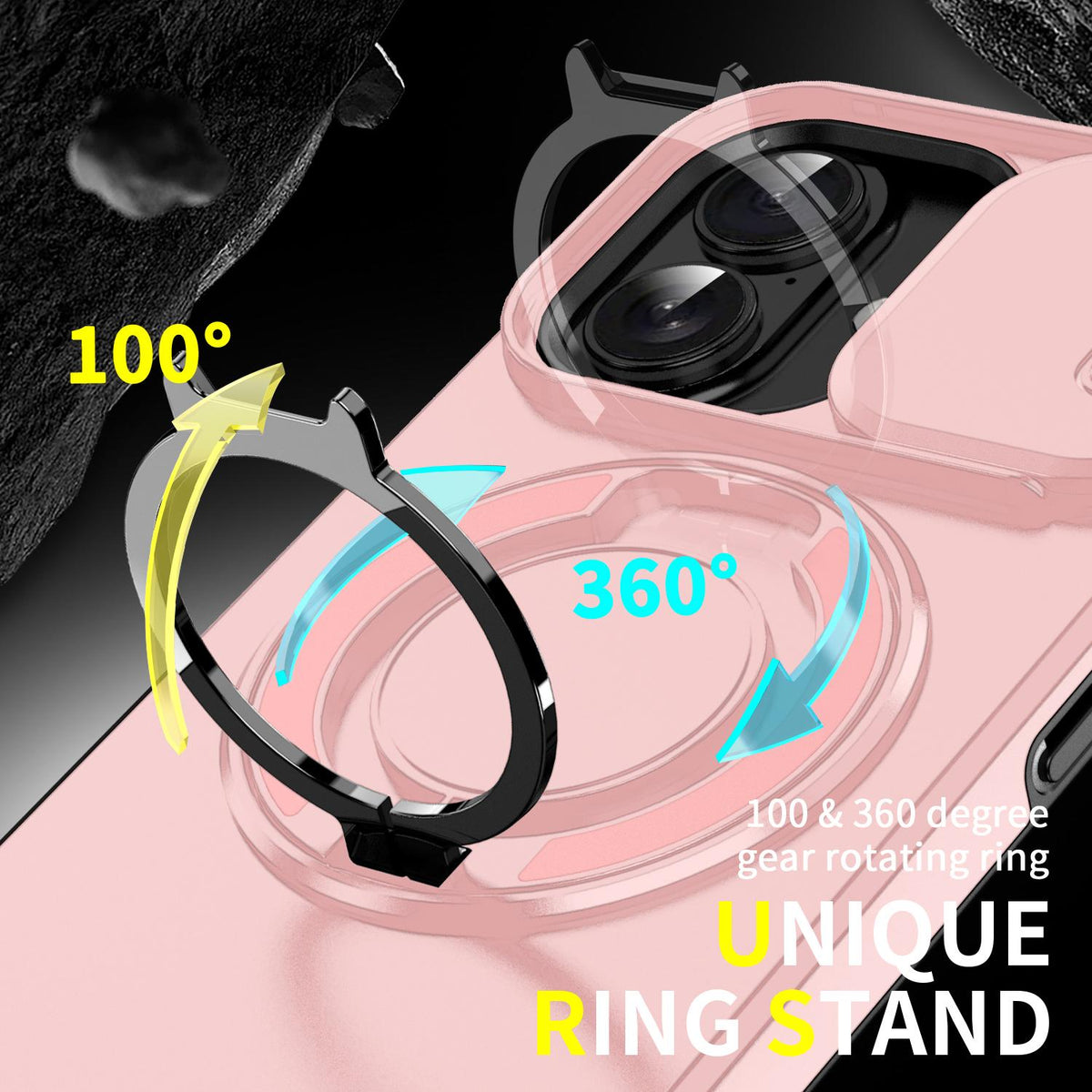 For iPhone 18 Sliding Camshield Ring Holder Phone Case - Pink - EDA008462107E