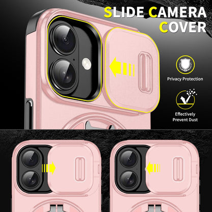 For iPhone 18 Sliding Camshield Ring Holder Phone Case - Pink - EDA008462107E