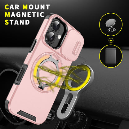 For iPhone 18 Sliding Camshield Ring Holder Phone Case - Pink - EDA008462107E