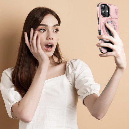 For iPhone 18 Sliding Camshield Ring Holder Phone Case - Pink - EDA008462107E