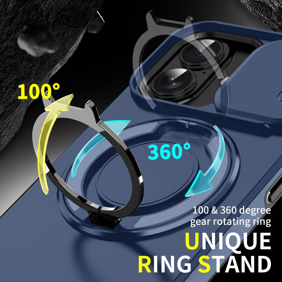 For iPhone 18 Sliding Camshield Ring Holder Phone Case - Blue - EDA008462107F