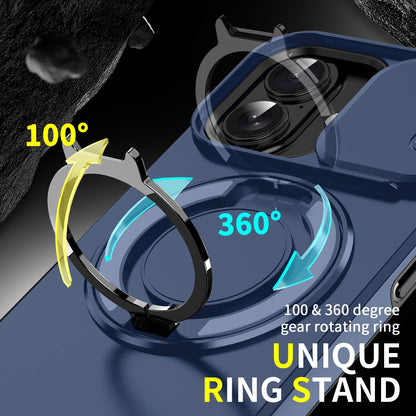 For iPhone 18 Sliding Camshield Ring Holder Phone Case - Blue - EDA008462107F