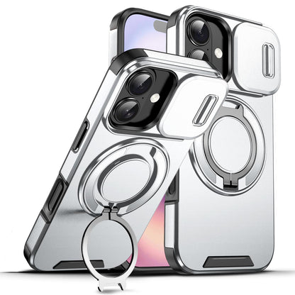 For iPhone 18 Sliding Camshield Ring Holder Phone Case - Silver - EDA008462107G
