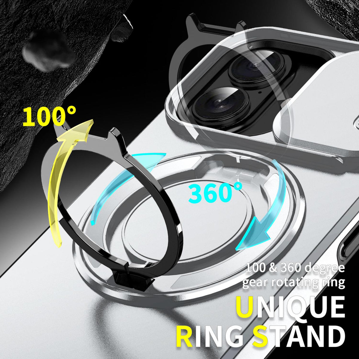 For iPhone 18 Sliding Camshield Ring Holder Phone Case - Silver - EDA008462107G