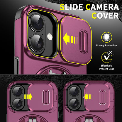 For iPhone 18 Sliding Camshield Ring Holder Phone Case - Cherry Red - EDA008462107H