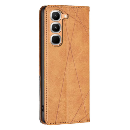 For Infinix Hot 70 Pro 5G Rhombus Texture Magnetic Leather Phone Case - Yellow - EDA008474707B