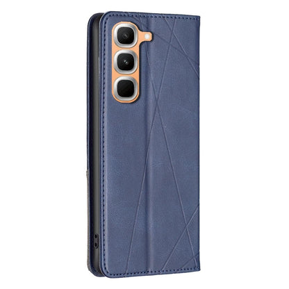 For Infinix Hot 70 Pro 5G Rhombus Texture Magnetic Leather Phone Case - Blue - EDA008474707F