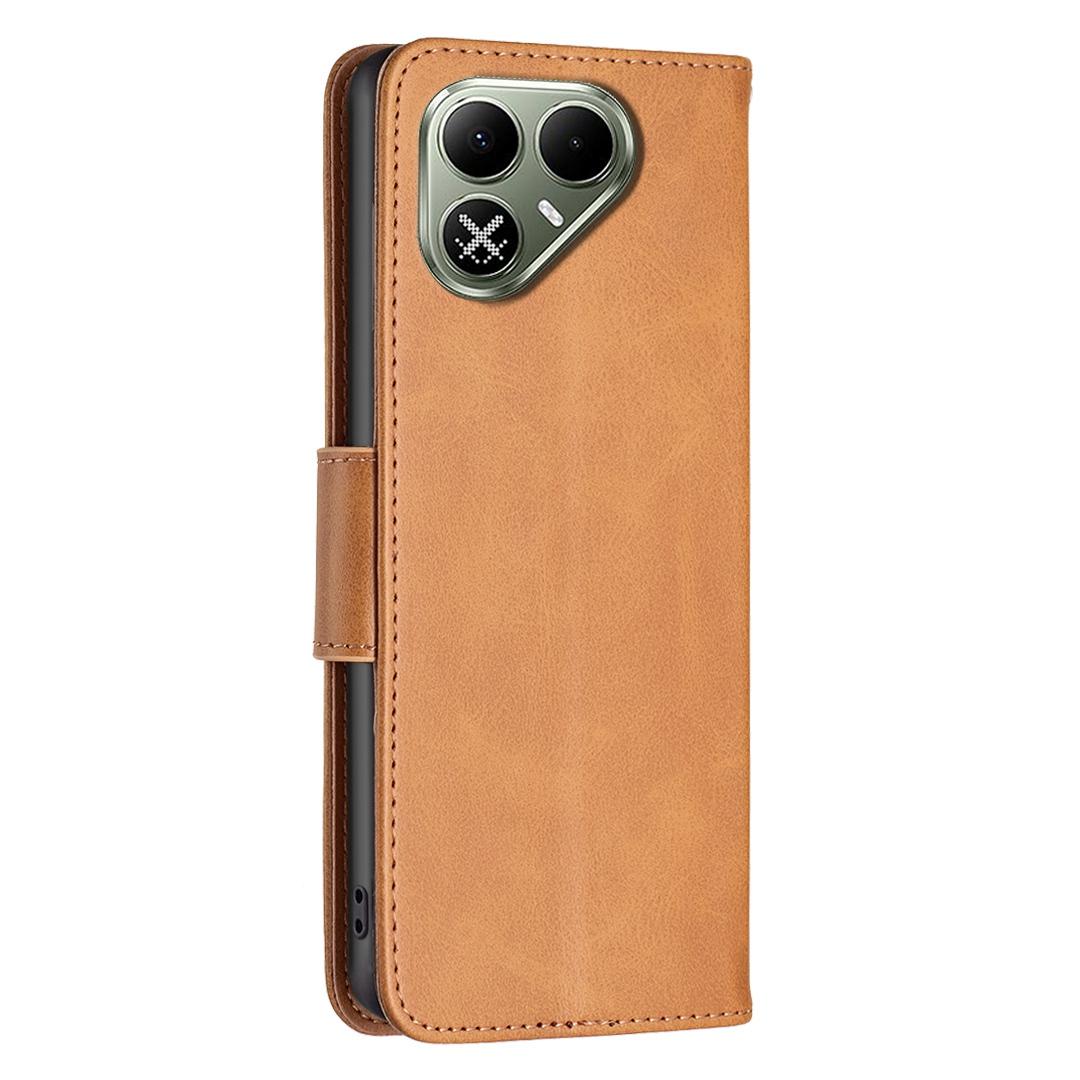 For Tecno Pova 8 5G Lambskin Texture Pure Color Flip Leather Phone Case - Yellow - EDA008475308A