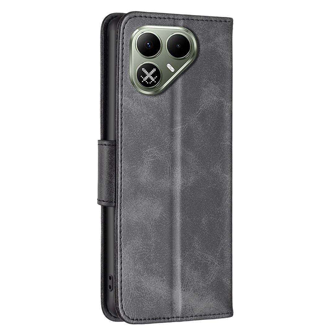 For Tecno Pova 8 5G Lambskin Texture Pure Color Flip Leather Phone Case - Black - EDA008475308B
