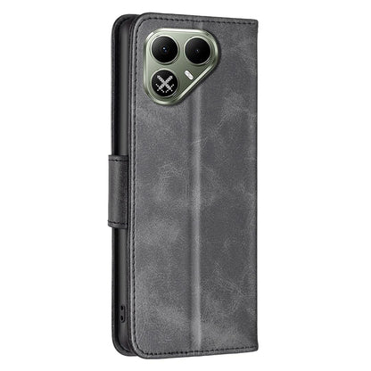 For Tecno Pova 8 5G Lambskin Texture Pure Color Flip Leather Phone Case - Black - EDA008475308B