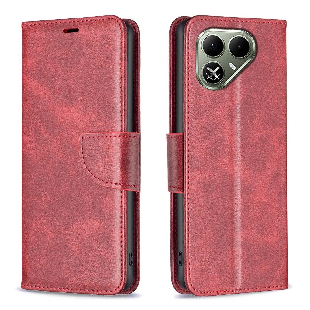 For Tecno Pova 8 5G Lambskin Texture Pure Color Flip Leather Phone Case - Red - EDA008475308C
