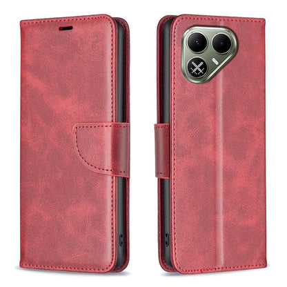 For Tecno Pova 8 5G Lambskin Texture Pure Color Flip Leather Phone Case - Red - EDA008475308C