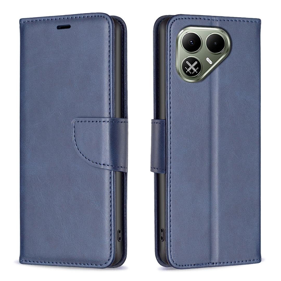 For Tecno Pova 8 5G Lambskin Texture Pure Color Flip Leather Phone Case - Blue - EDA008475308D
