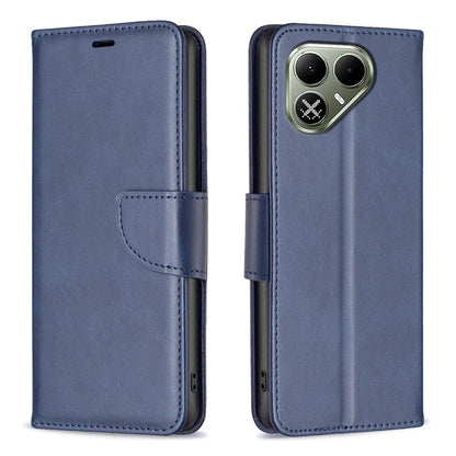 For Tecno Pova 8 5G Lambskin Texture Pure Color Flip Leather Phone Case - Blue - EDA008475308D