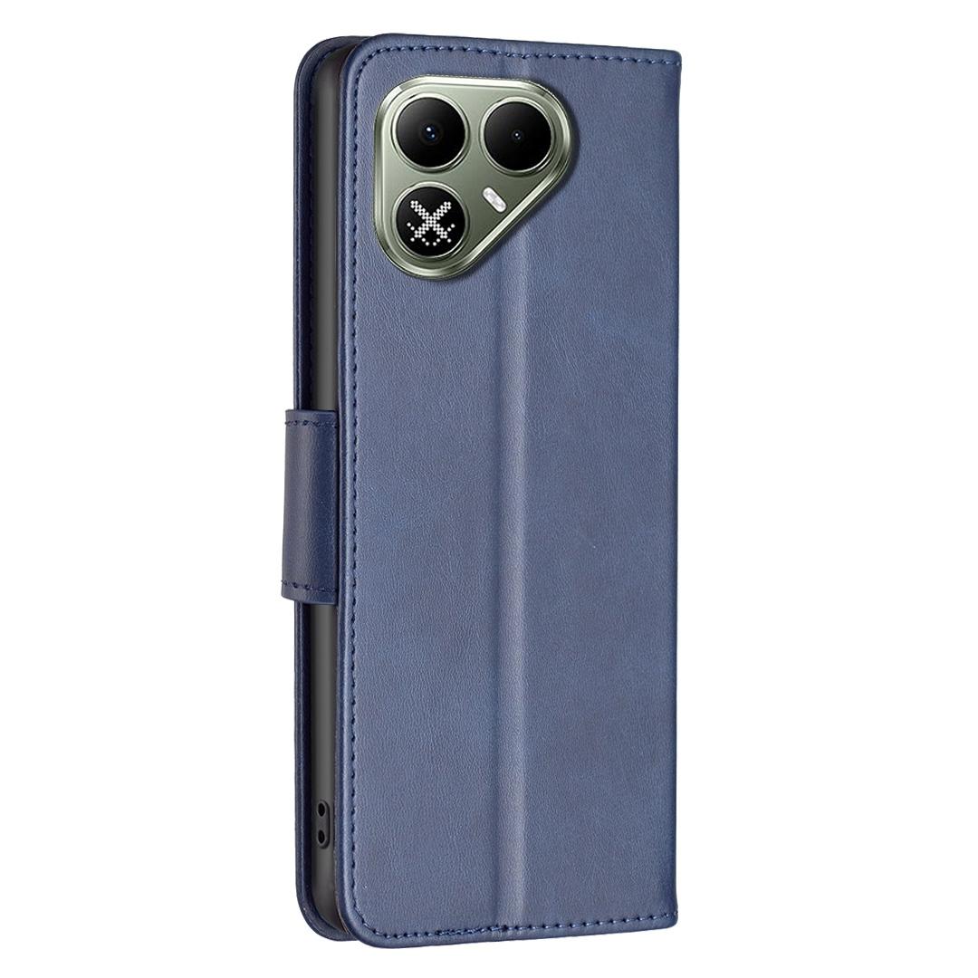 For Tecno Pova 8 5G Lambskin Texture Pure Color Flip Leather Phone Case - Blue - EDA008475308D