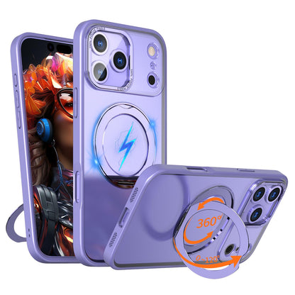 For iPhone 18 Pro Max kalebol MagSafe Metal Ring Holder Phone Case - Light Purple - EDA008475506A