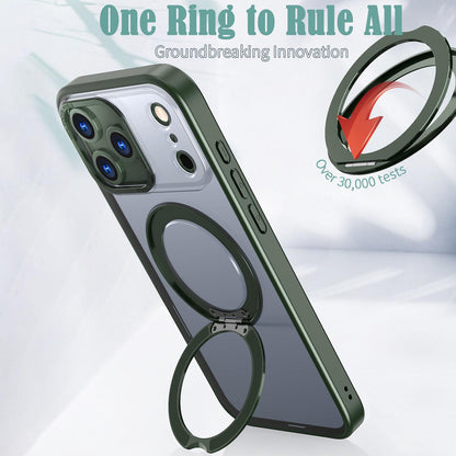 For iPhone 18 Pro Max kalebol MagSafe Metal Ring Holder Phone Case - Green - EDA008475506D