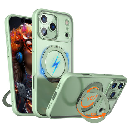 For iPhone 18 Pro Max kalebol MagSafe Metal Ring Holder Phone Case - Avocado Green - EDA008475506E