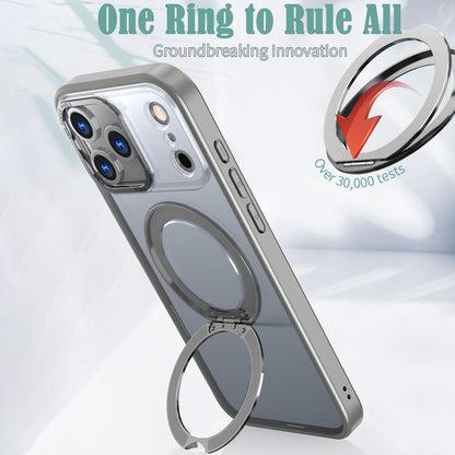 For iPhone 18 Pro Max kalebol MagSafe Metal Ring Holder Phone Case - Titanium Gray - EDA008475506F