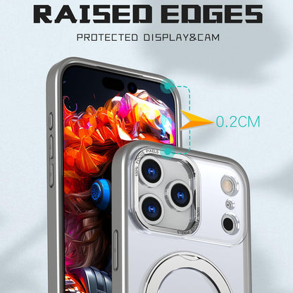 For iPhone 18 Pro Max kalebol MagSafe Metal Ring Holder Phone Case - Titanium Gray - EDA008475506F