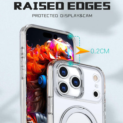 For iPhone 18 Pro Max kalebol MagSafe Metal Ring Holder Phone Case - Transparent - EDA008475506G