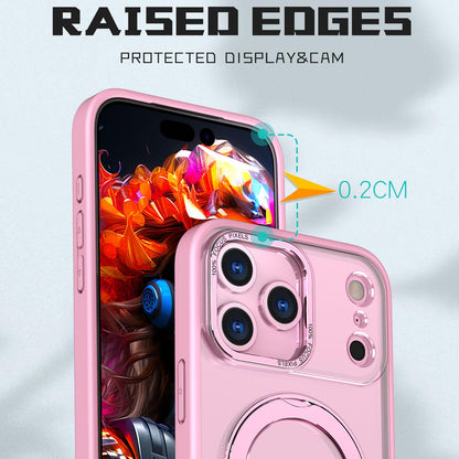 For iPhone 18 Pro Max kalebol MagSafe Metal Ring Holder Phone Case - Pink - EDA008475506H