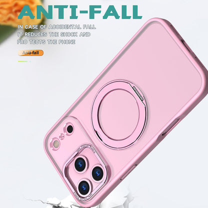 For iPhone 18 Pro Max kalebol MagSafe Metal Ring Holder Phone Case - Pink - EDA008475506H