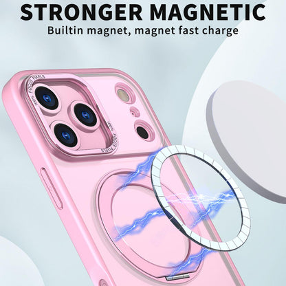For iPhone 18 Pro Max kalebol MagSafe Metal Ring Holder Phone Case - Pink - EDA008475506H