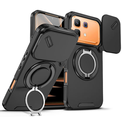 For Infinix Note 60 / 60 Pro 5G Sliding Camshield Ring Holder Phone Case - Black - EDA008475602A
