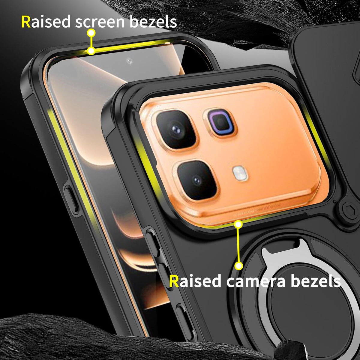For Infinix Note 60 / 60 Pro 5G Sliding Camshield Ring Holder Phone Case - Black - EDA008475602A