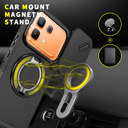 For Infinix Note 60 / 60 Pro 5G Sliding Camshield Ring Holder Phone Case - Black - EDA008475602A