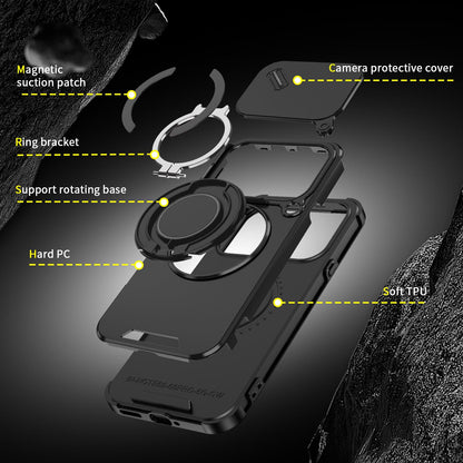 For Infinix Note 60 / 60 Pro 5G Sliding Camshield Ring Holder Phone Case - Black - EDA008475602A