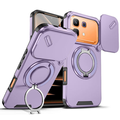 For Infinix Note 60 / 60 Pro 5G Sliding Camshield Ring Holder Phone Case - Purple - EDA008475602B