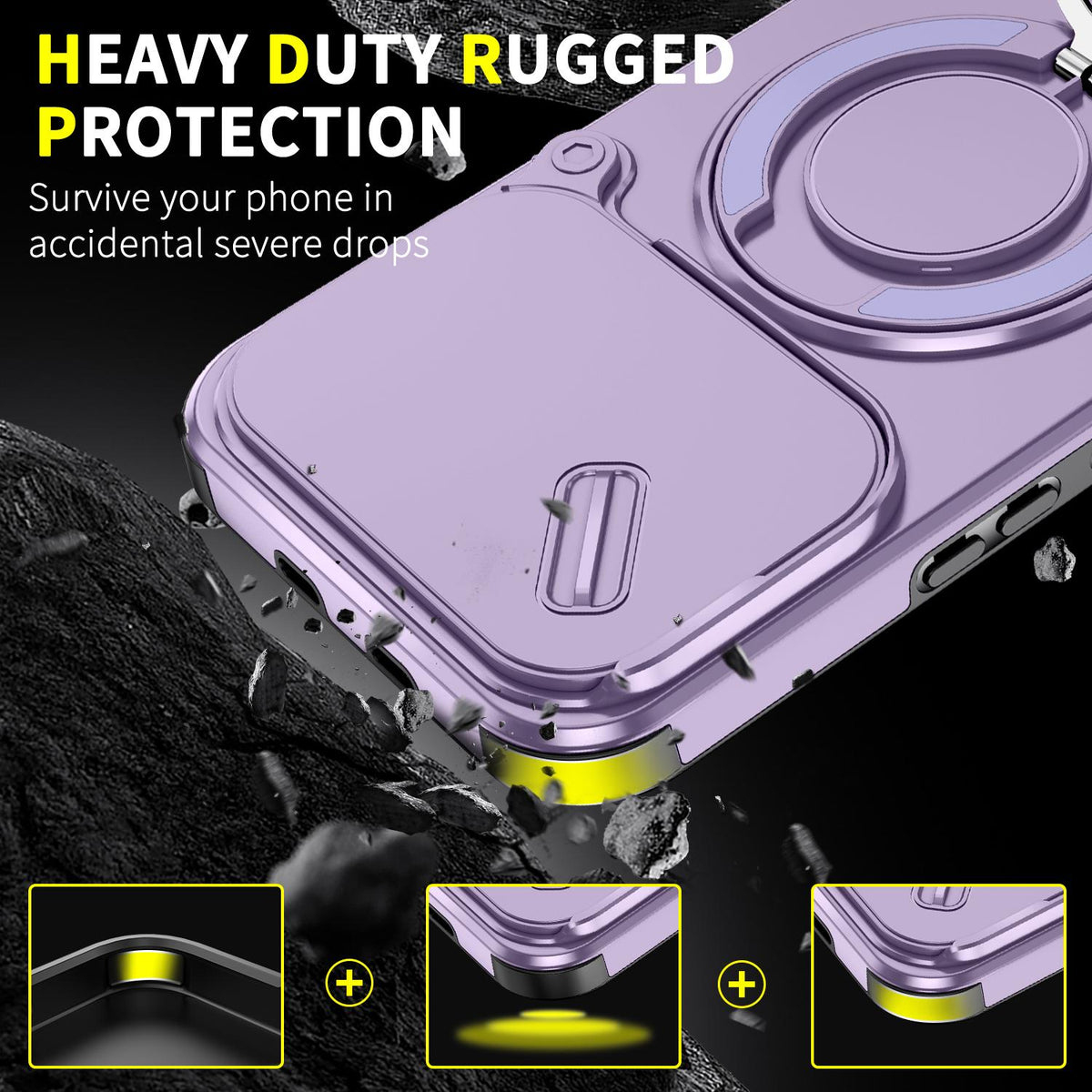 For Infinix Note 60 / 60 Pro 5G Sliding Camshield Ring Holder Phone Case - Purple - EDA008475602B