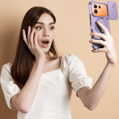 For Infinix Note 60 / 60 Pro 5G Sliding Camshield Ring Holder Phone Case - Purple - EDA008475602B