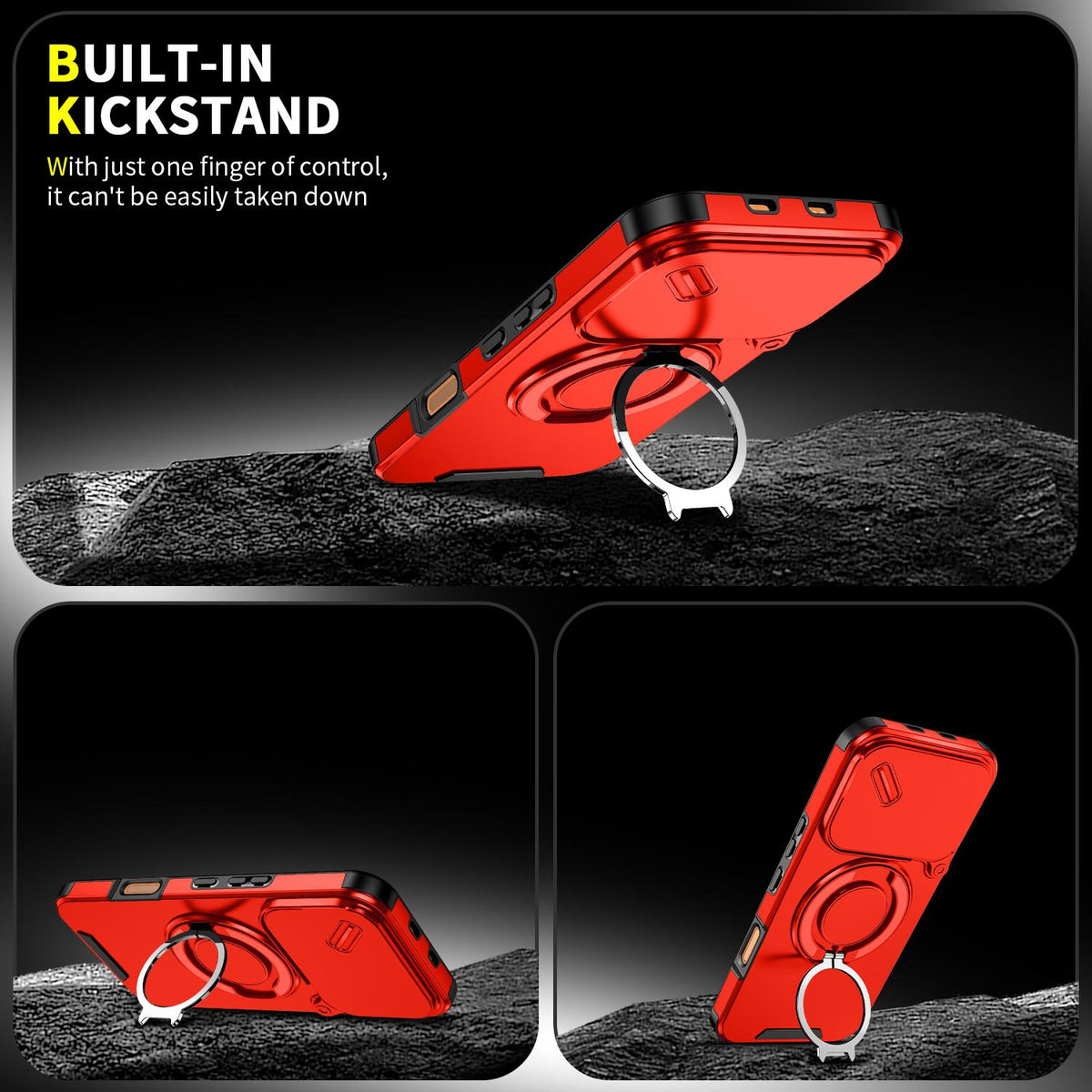 For Infinix Note 60 / 60 Pro 5G Sliding Camshield Ring Holder Phone Case - Red - EDA008475602C