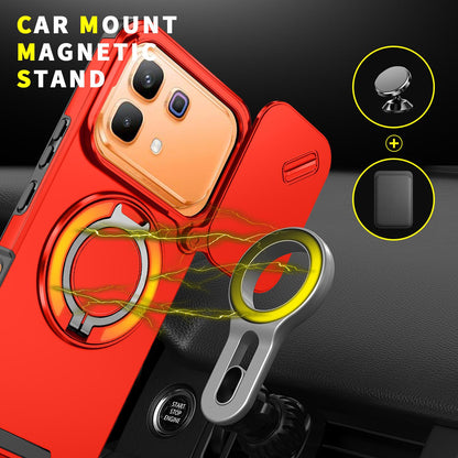 For Infinix Note 60 / 60 Pro 5G Sliding Camshield Ring Holder Phone Case - Red - EDA008475602C