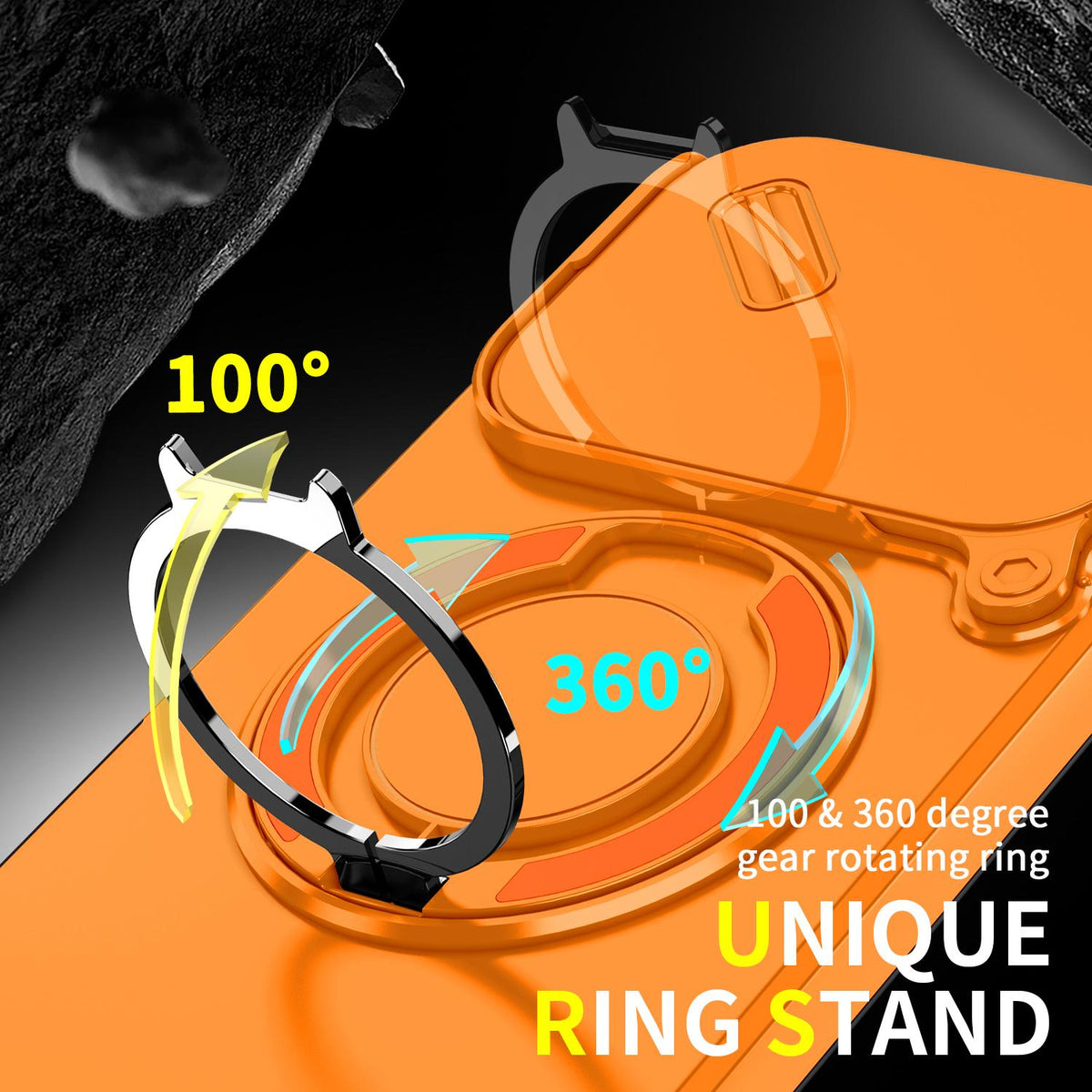 For Infinix Note 60 / 60 Pro 5G Sliding Camshield Ring Holder Phone Case - Orange - EDA008475602D
